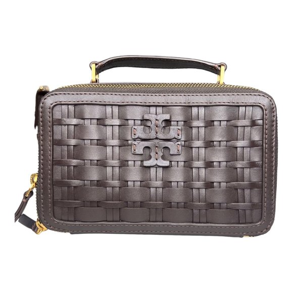 Tory Burch Britten Woven Top Handle Chain Mini Shoulder Bag - Picture 2 of 9